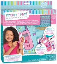 Flip phone lip gloss set and DIY lanyard